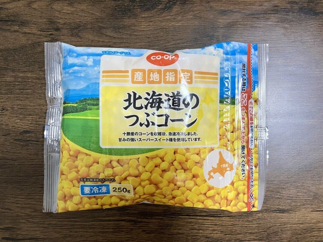 コープデリ北海道のつぶコーン（冷凍コーン）
