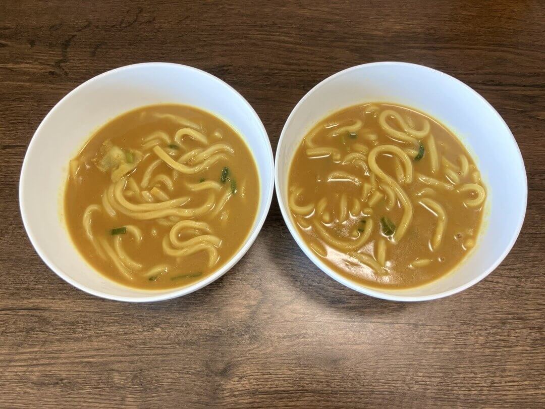 コープデリ讃岐カレーうどんを使った食事例（2人分）